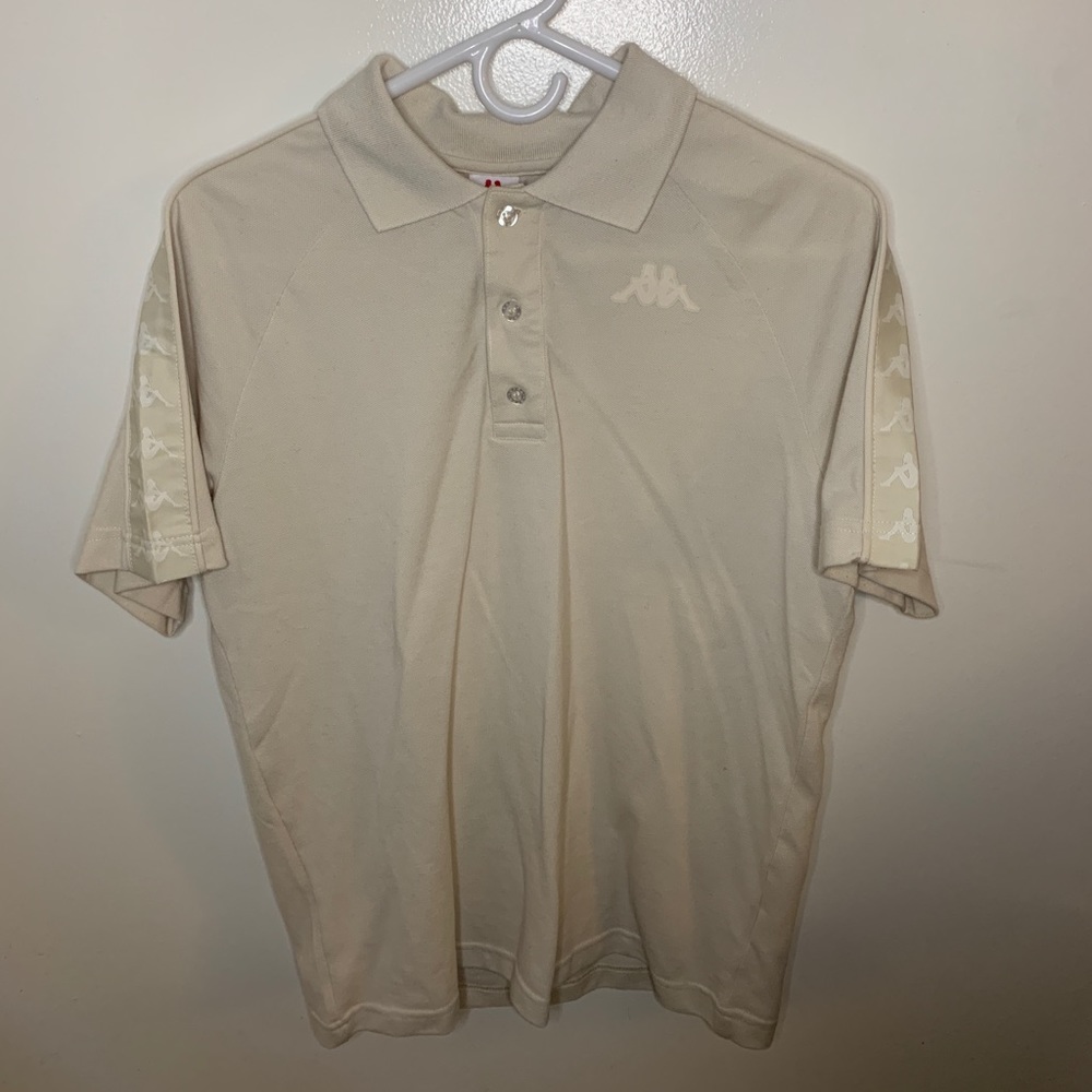 Mens (S) Cream Kappa Polo Shirt